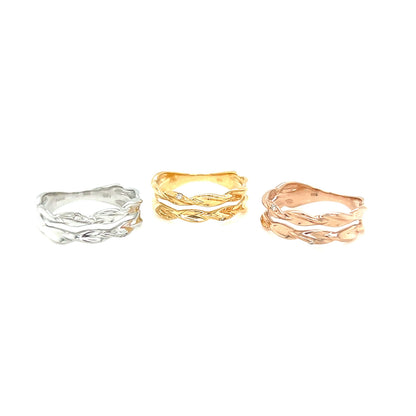 Pinky Double Wave Ring 0.01ct