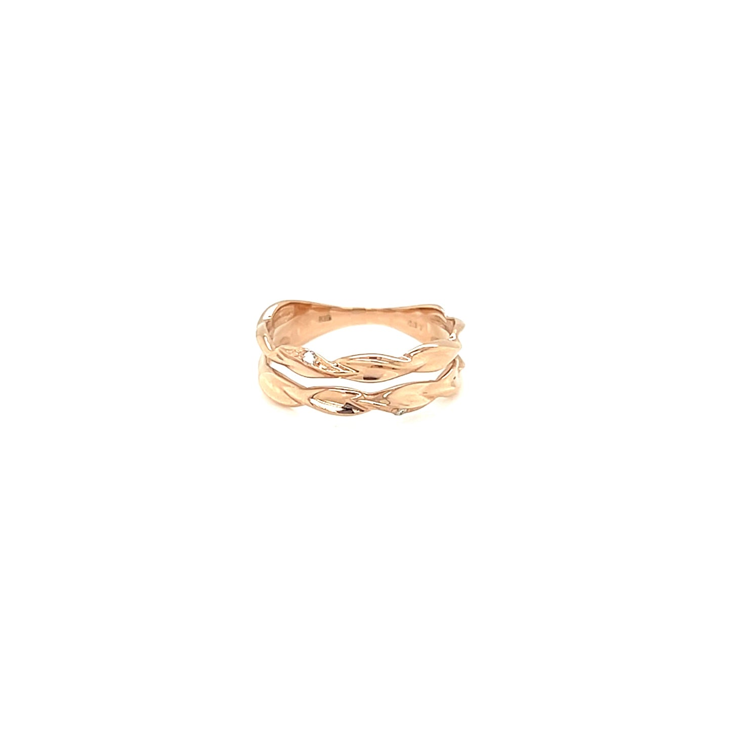 Pinky Double Wave Ring 0.01ct