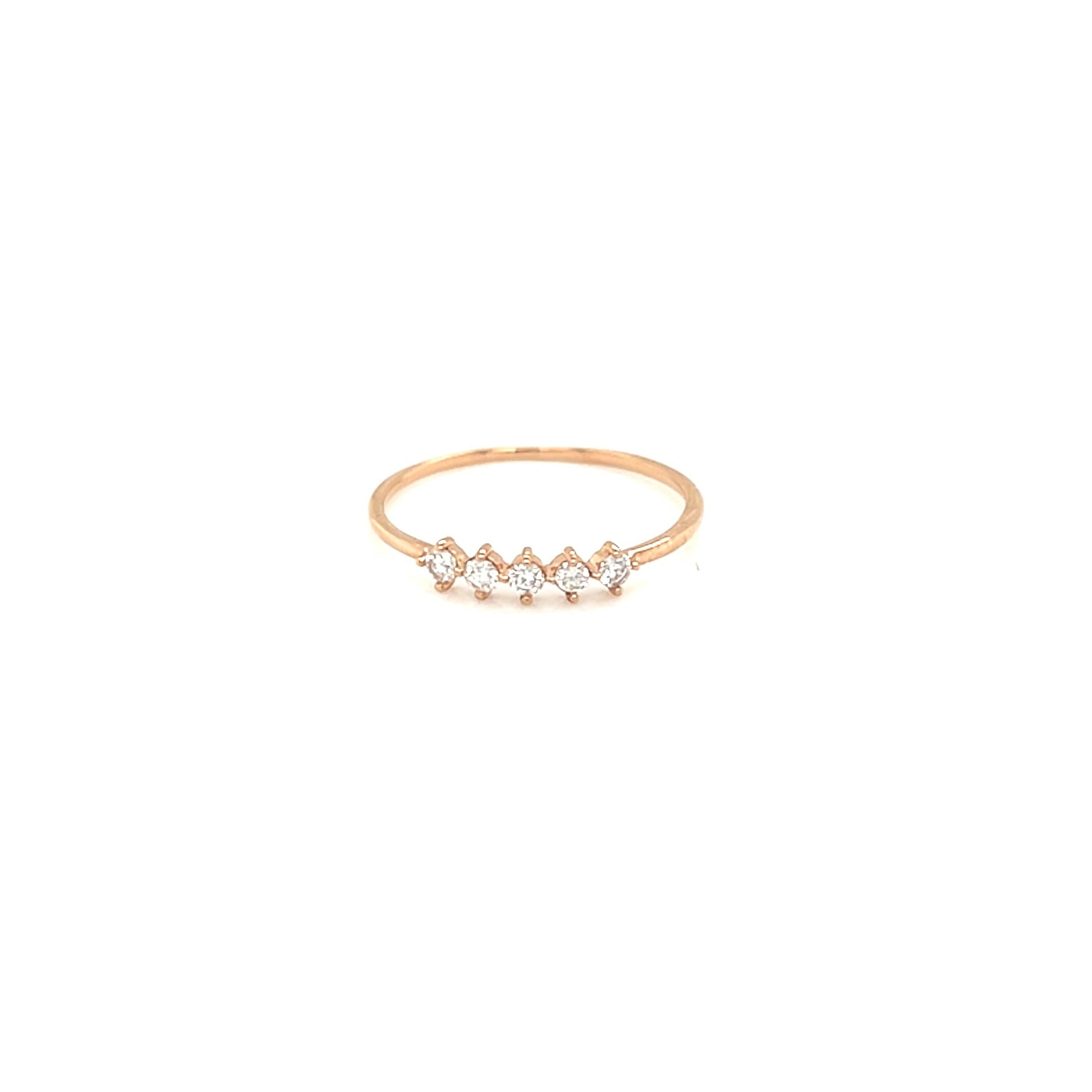 K18 Rose gold diamond ring
