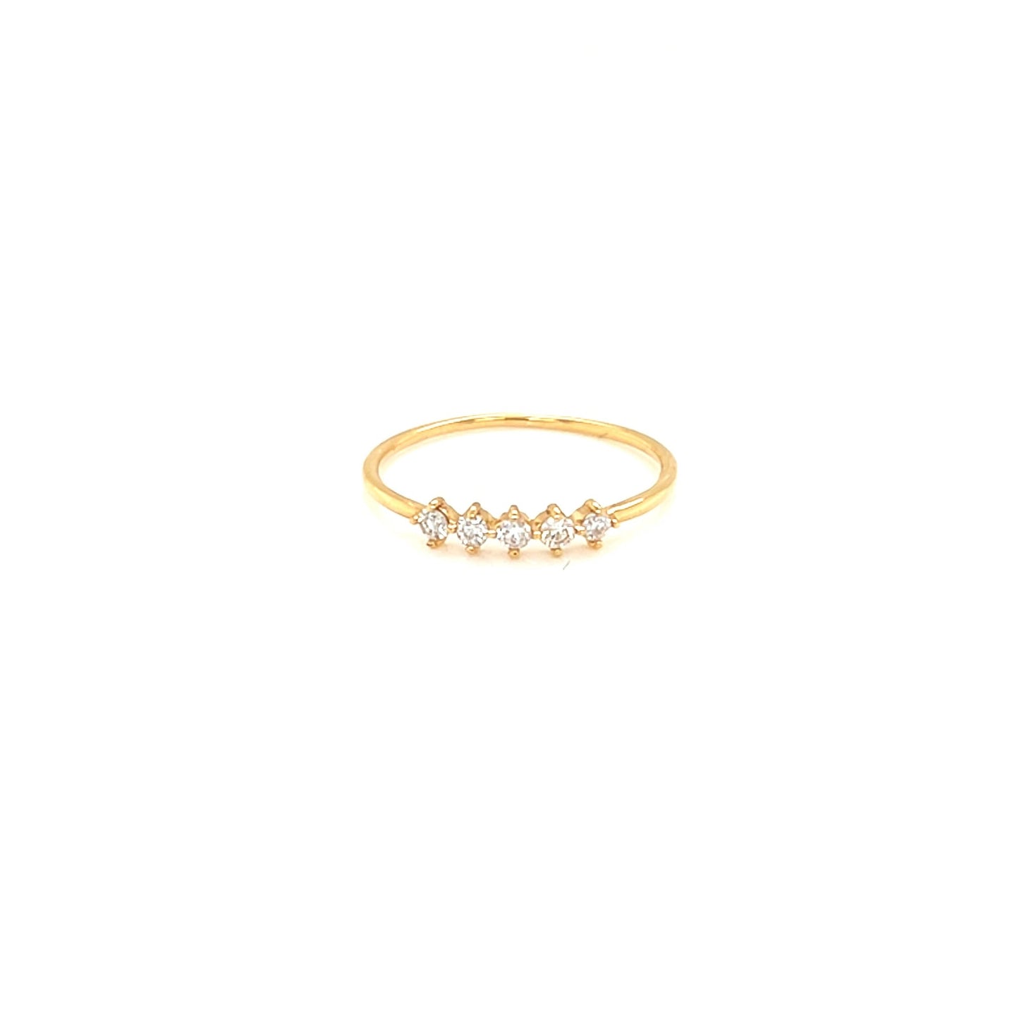 Rhombus shape dimaond gold ring with small diamonds on a white background