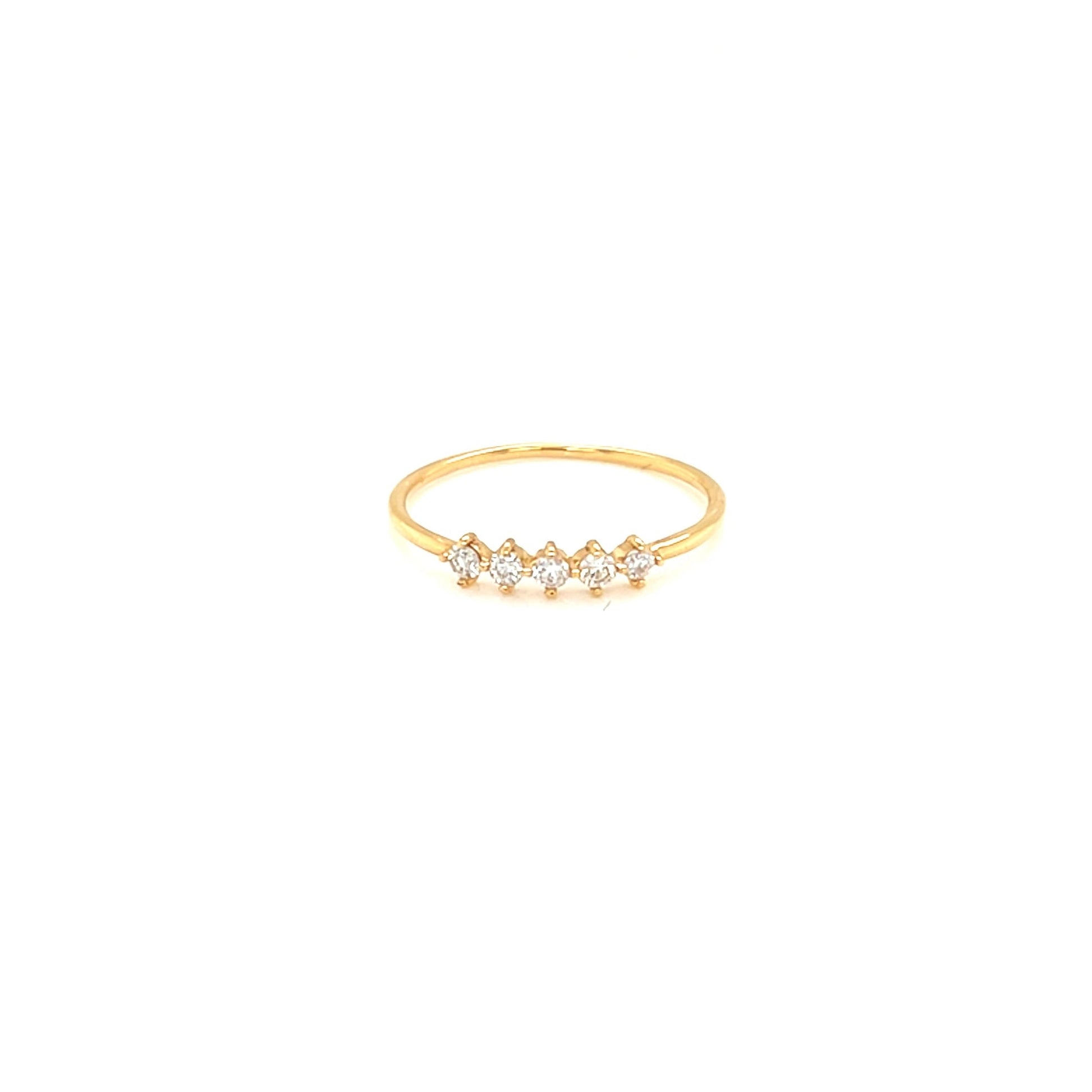 Rhombus shape dimaond gold ring with small diamonds on a white background