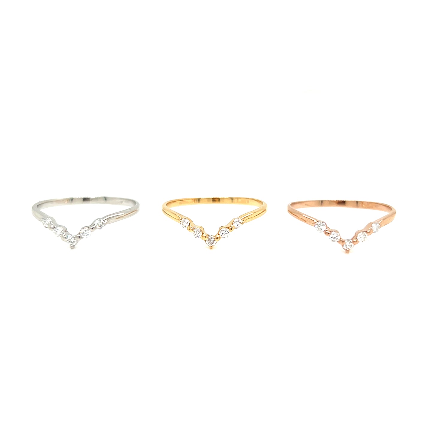 5 Dia V shape ring 0.1ct
