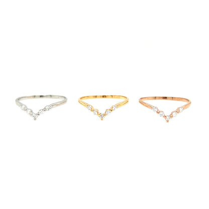 5 Dia V shape ring 0.1ct