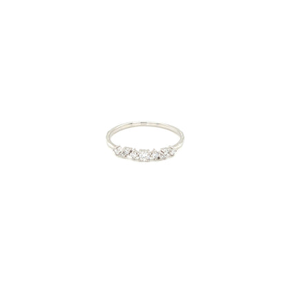 White ring with small diamonds on a white background