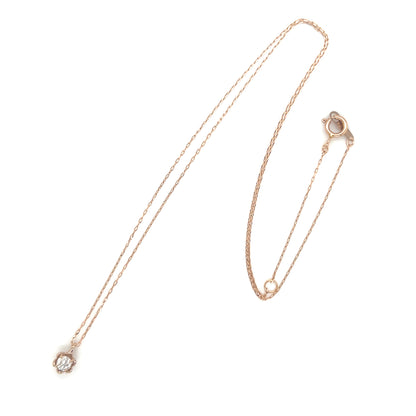 Single Dia Flower Necklace 0.1ct