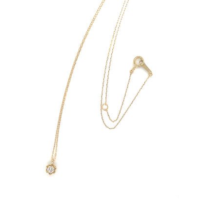 Single Dia Flower Necklace 0.1ct