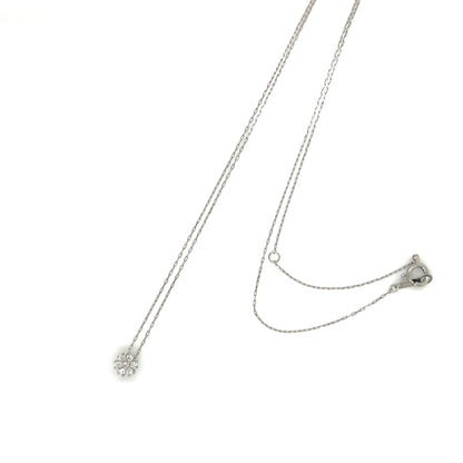 Platinum Pink diamond necklace on a white background