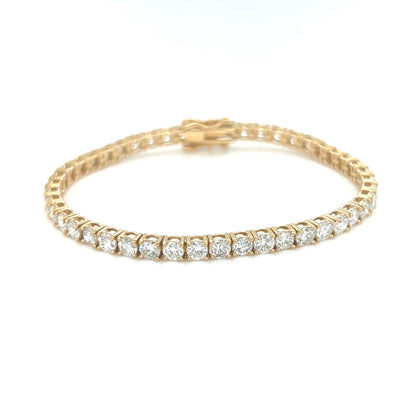 Gold diamond square setting bracelet with diamonds on a white background