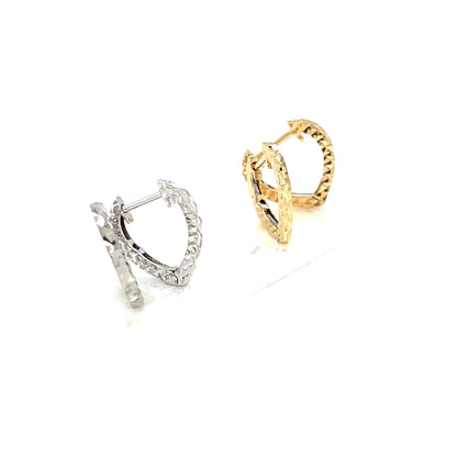 Gold Heart shaped Hoop Earrings
