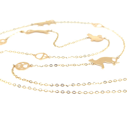 Gold Long Cat Necklace