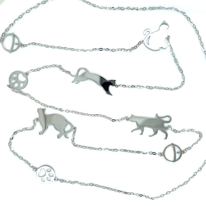 Gold Long Cat Necklace