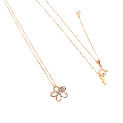 Pink Dia Sakura Mother of Pearl Necklace 0.01ct