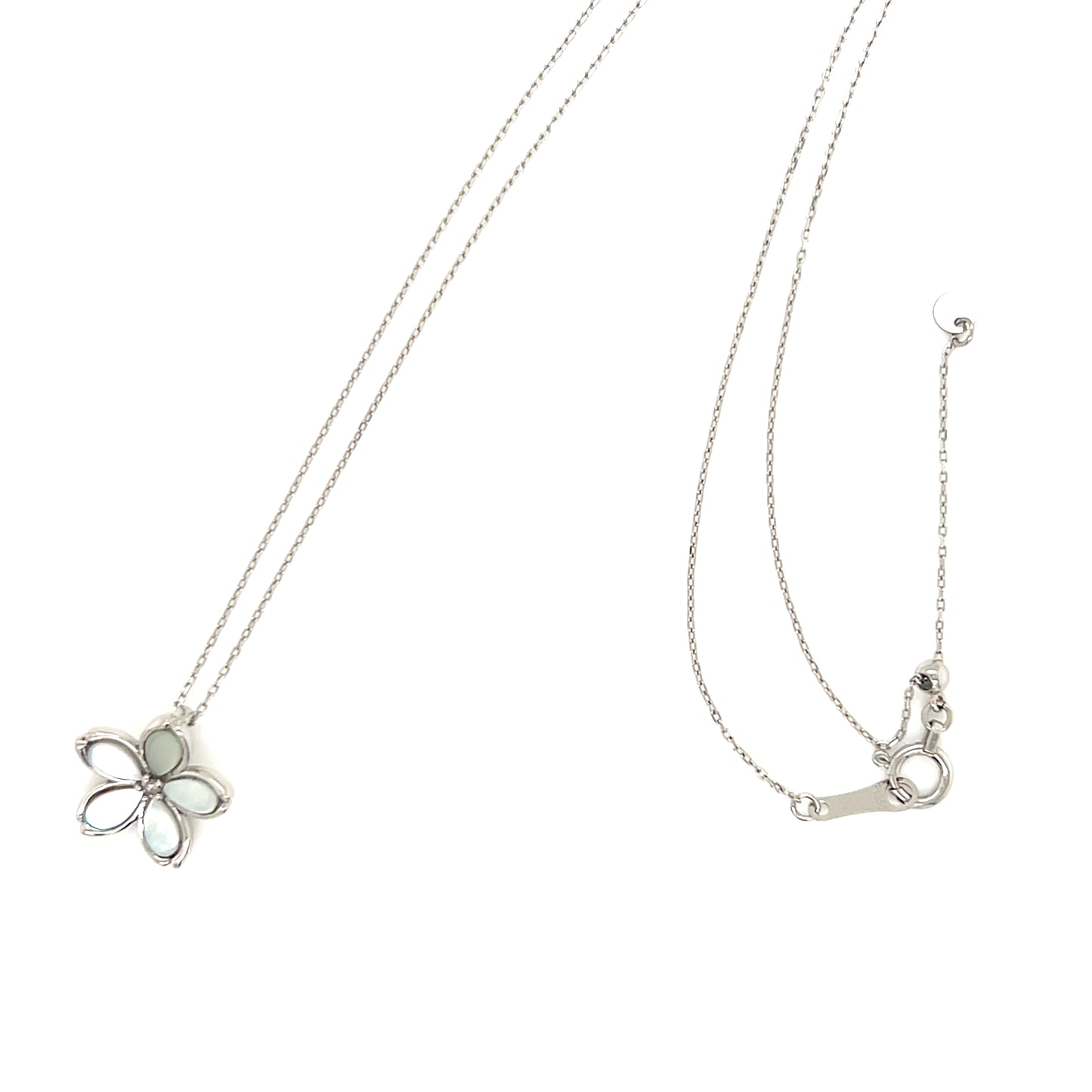 Pink Dia Sakura Mother of Pearl Necklace 0.01ct