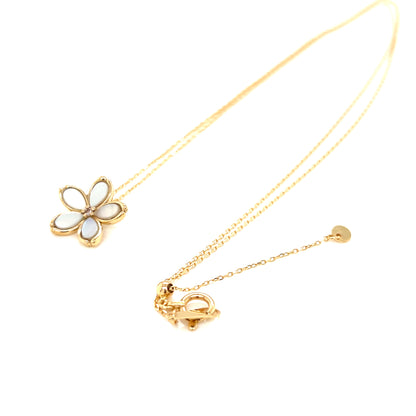 Pink Dia Sakura Mother of Pearl Necklace 0.01ct