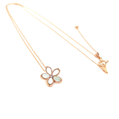 Pink Dia Sakura Mother of Pearl Necklace 0.01ct