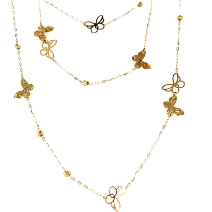 Gold Long Butterfly Necklace