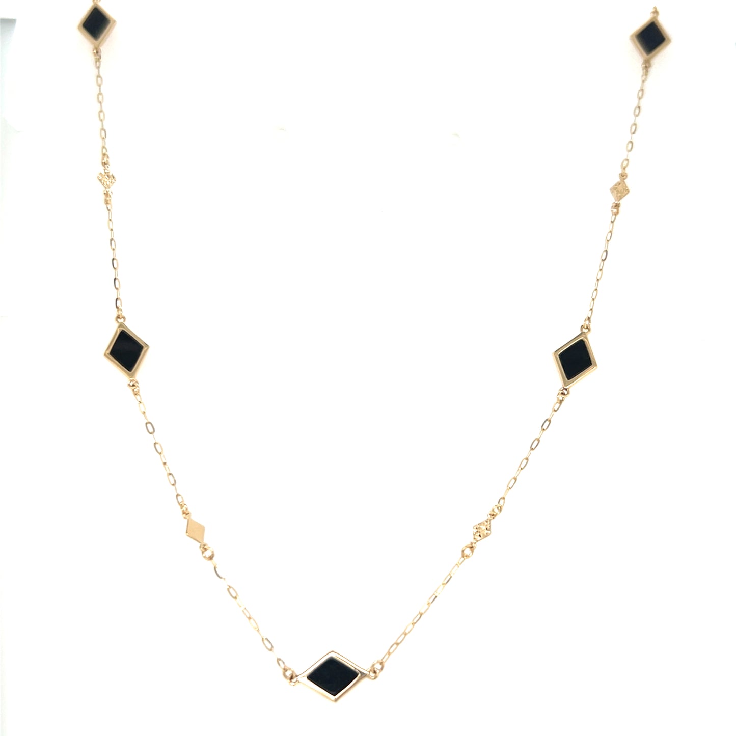 Rhombus Station Necklace - Oynx