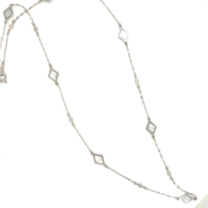 Rhombus Station Necklace - Mother of Pearl