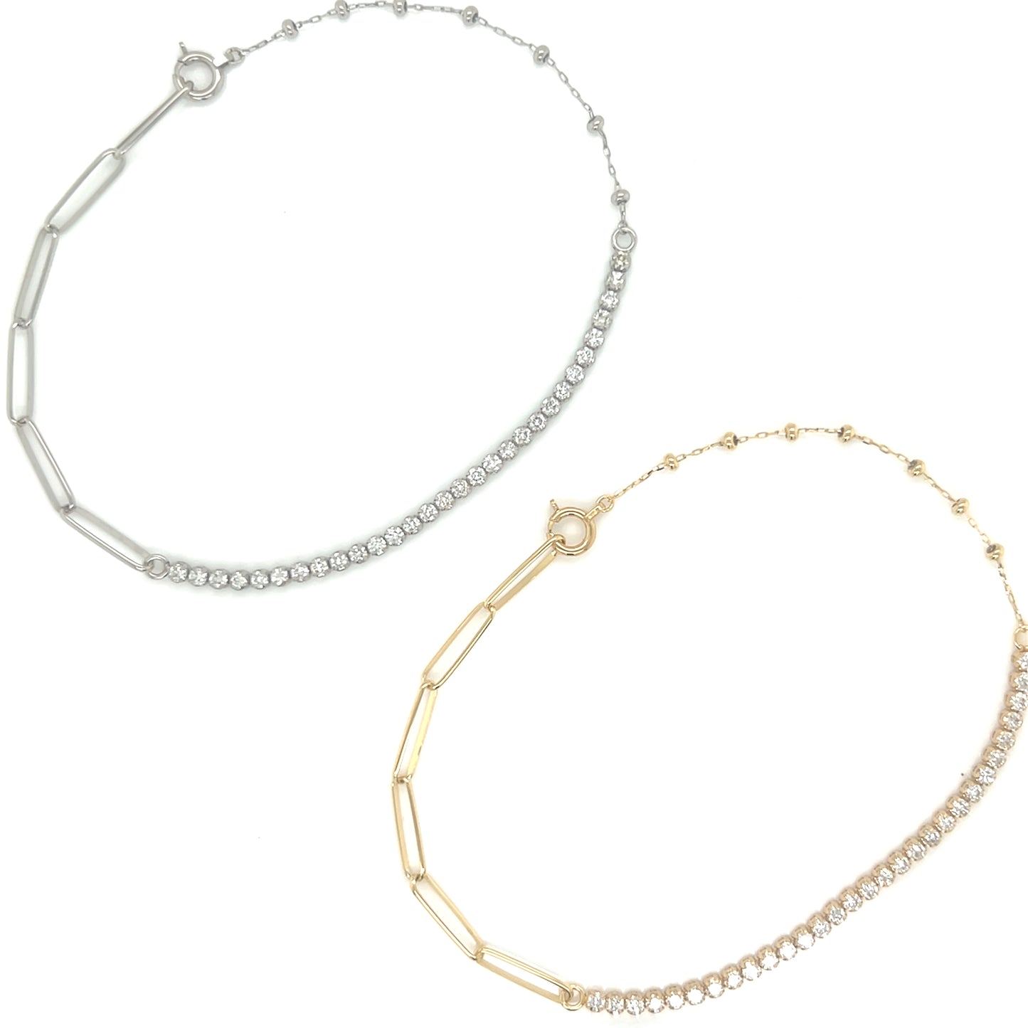 Wide Paperclip Row Bracelet 0.65ct