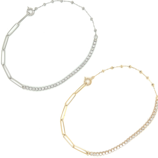 Wide Paperclip Row Bracelet 0.65ct