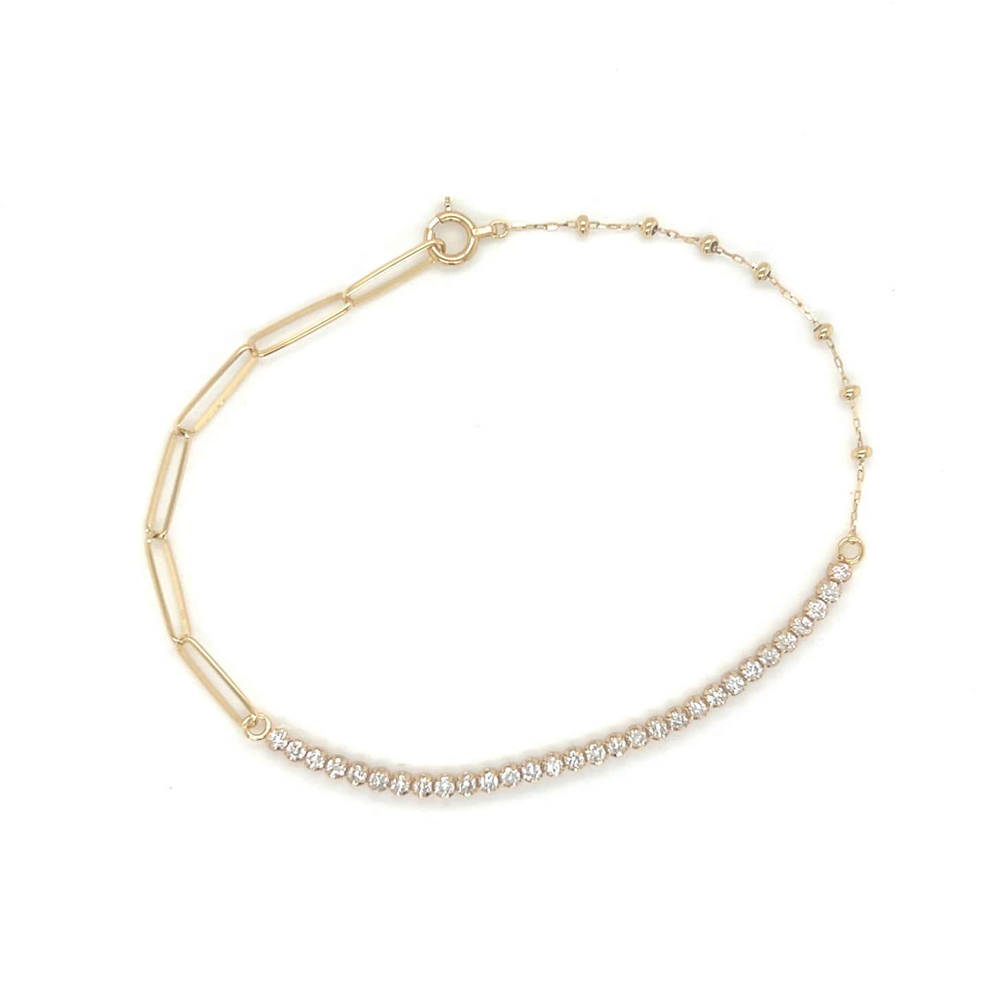 Wide Paperclip Row Bracelet 0.65ct