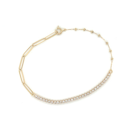 Wide Paperclip Row Bracelet 0.65ct