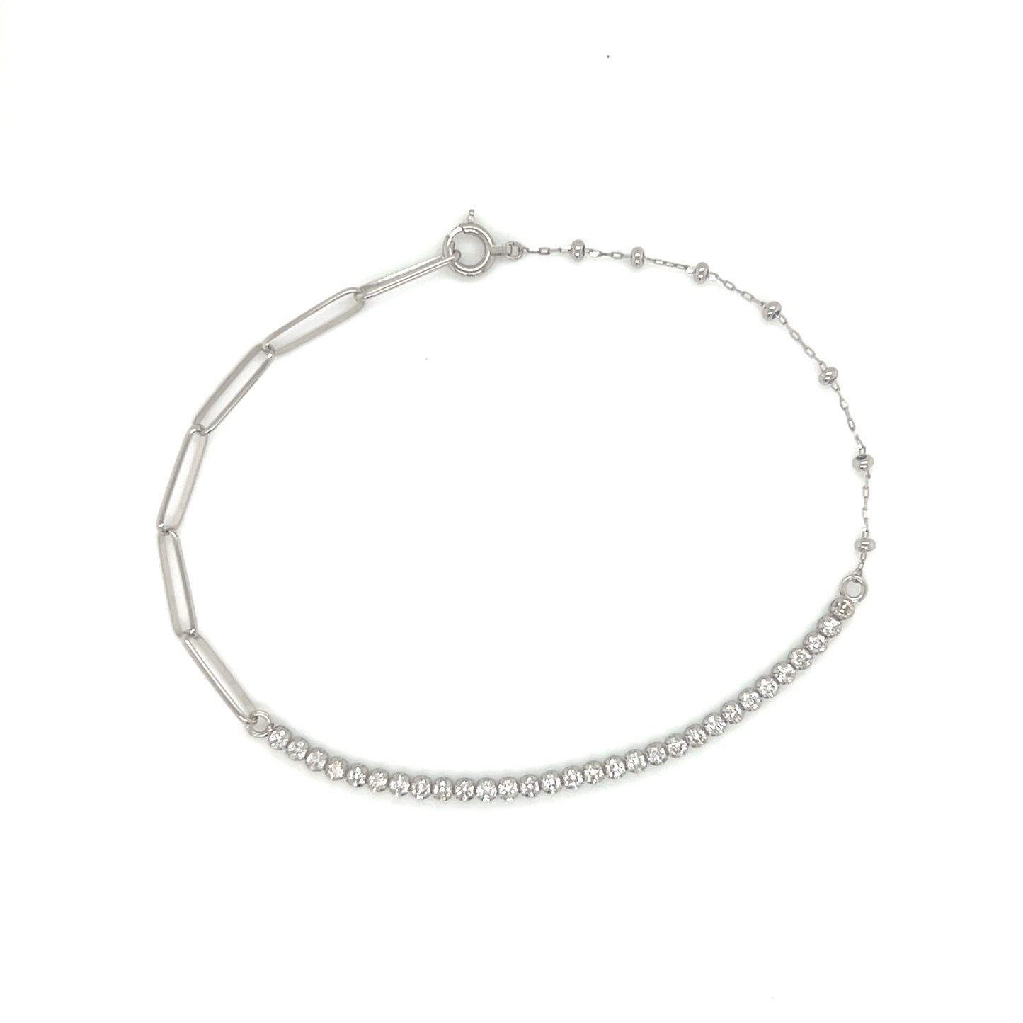 Wide Paperclip Row Bracelet 0.65ct