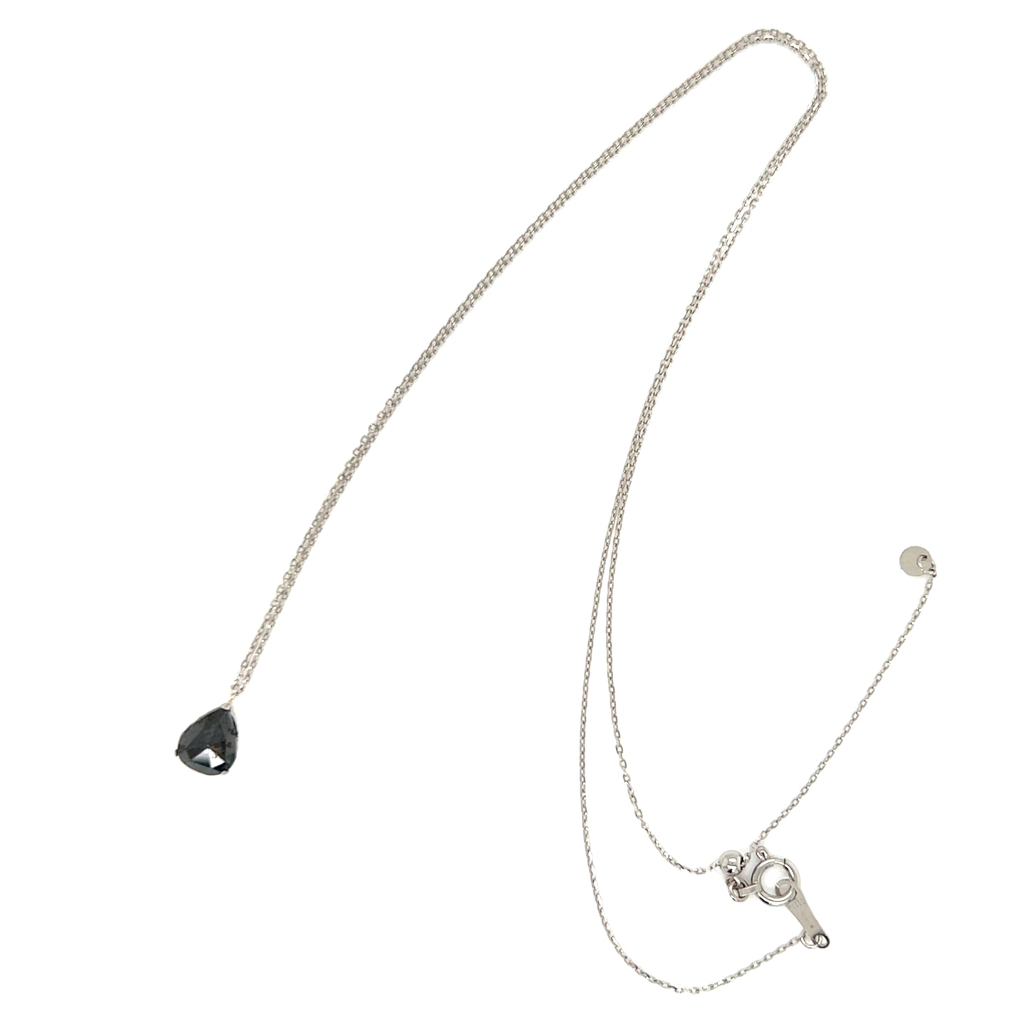 Pear cut Black Diamond Necklace 0.8ct