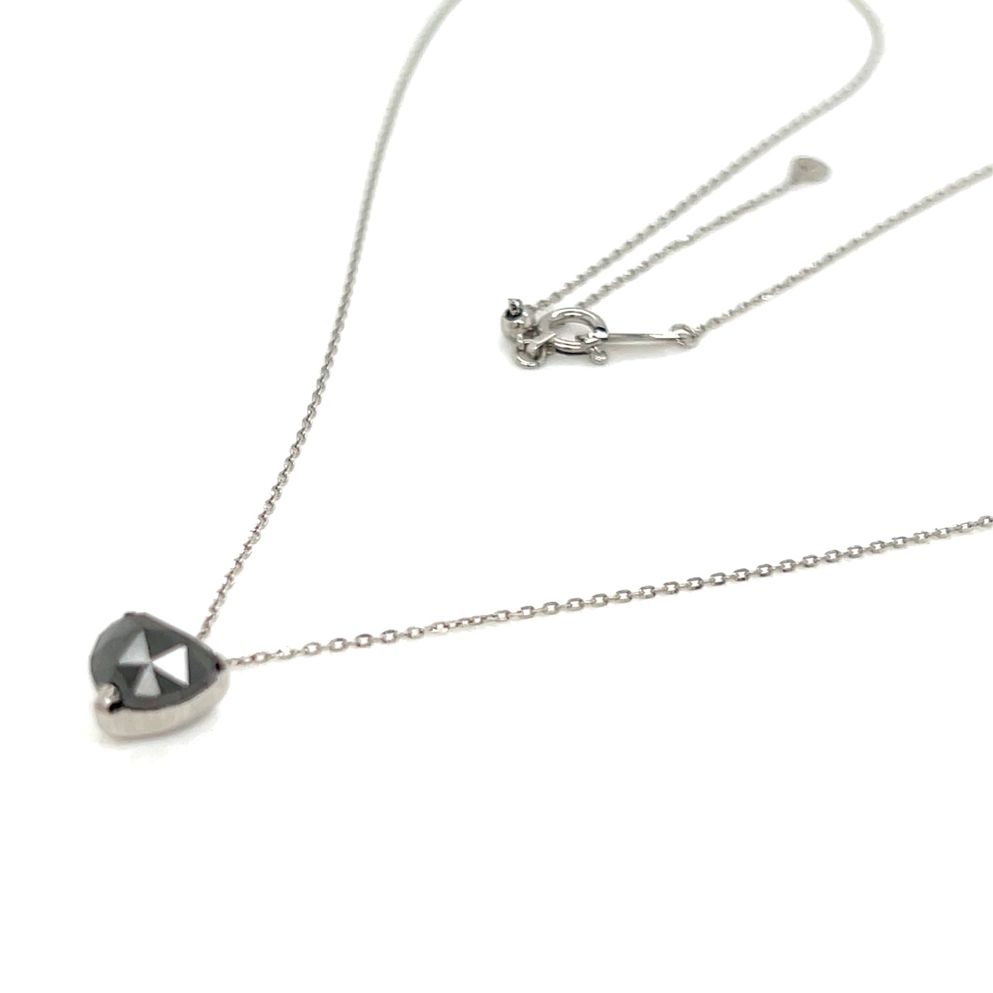 Heart Shaped Black Diamond Necklace 1ct