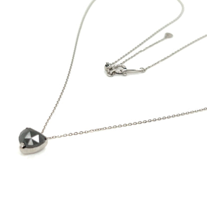 Heart Shaped Black Diamond Necklace 1ct
