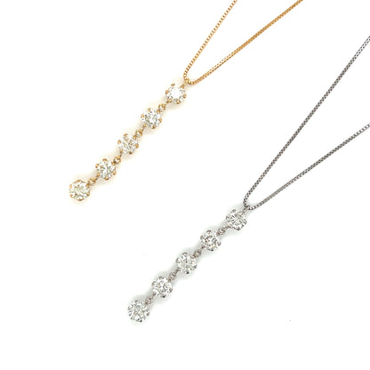 5 Dia Dangle Necklace 1ct