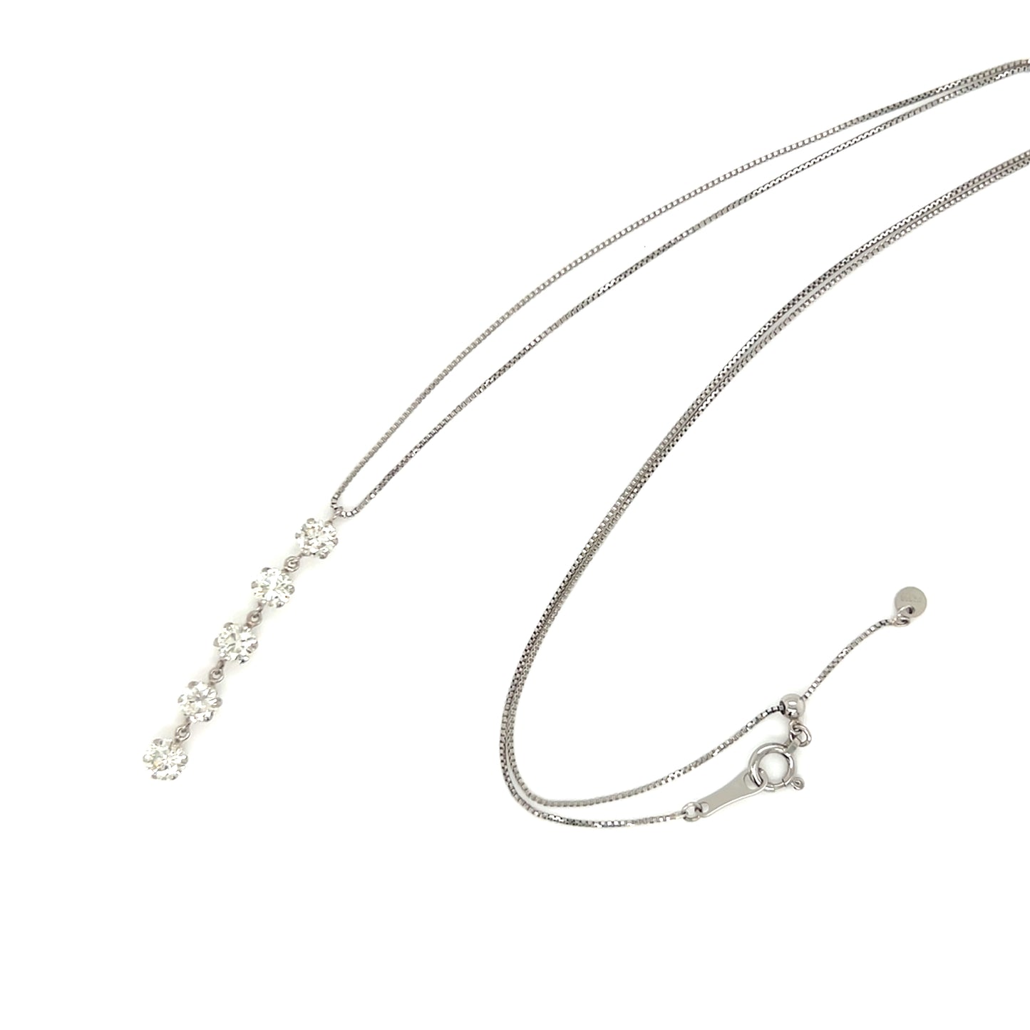 5 Dia Dangle Necklace 1ct