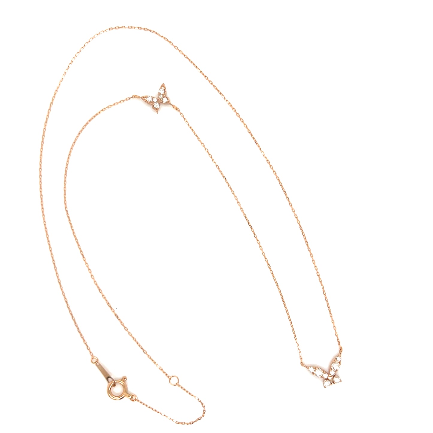 Dual Pointed Butterfly Necklace 0.15/0.05ct