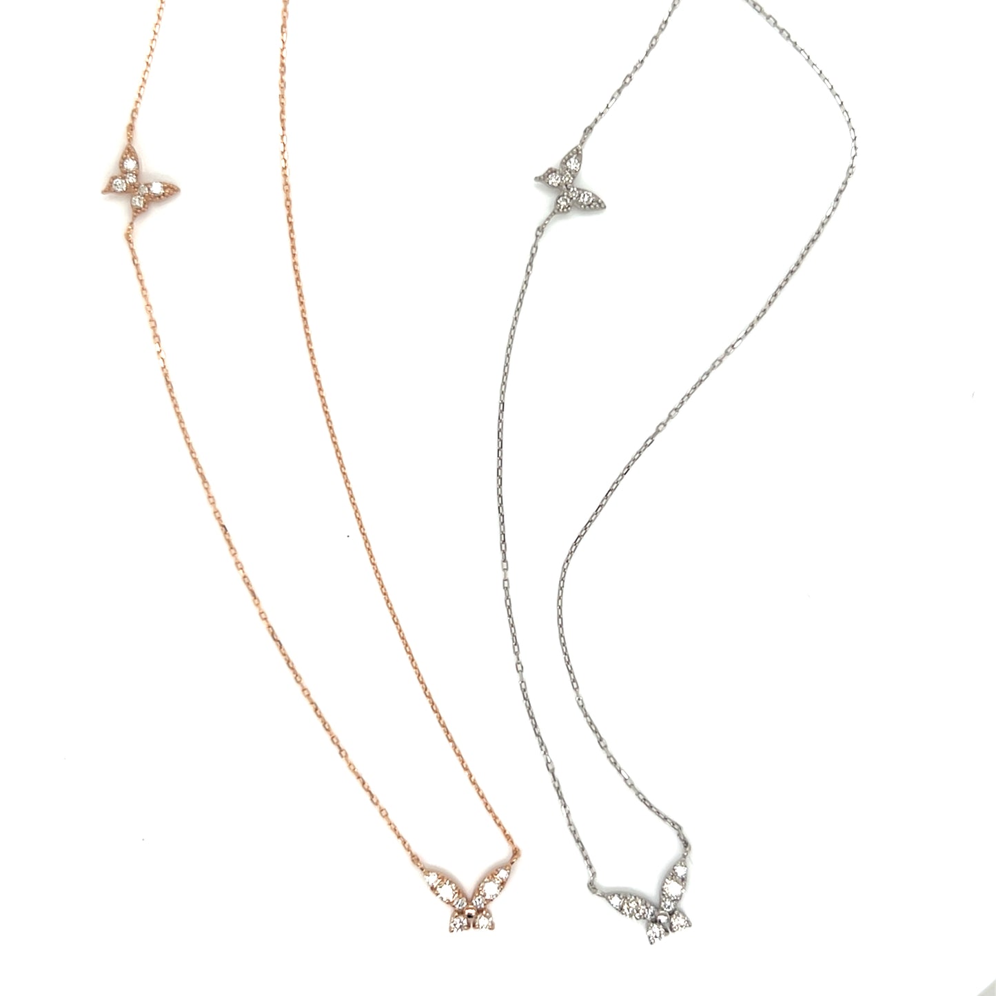 Dual Pointed Butterfly Necklace 0.15/0.05ct
