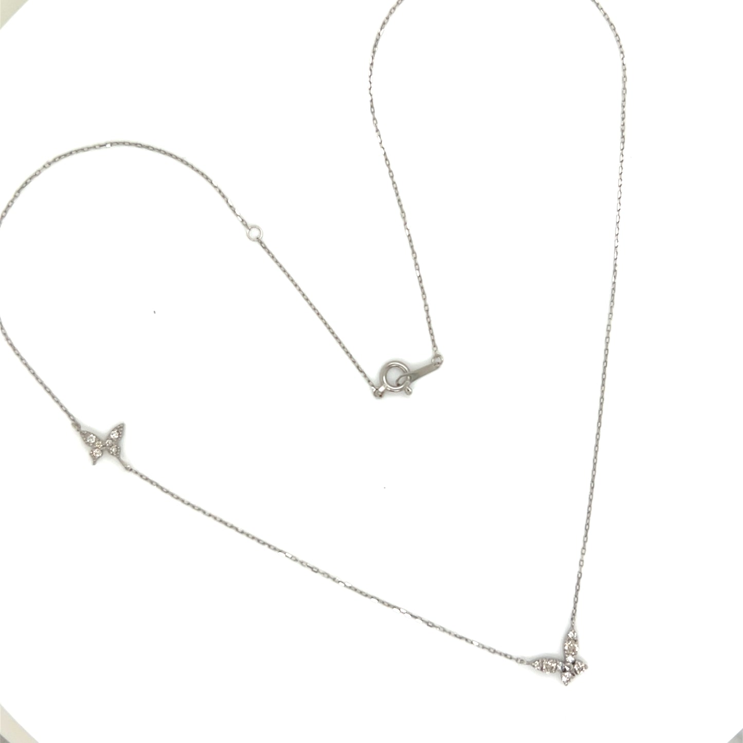 Dual Pointed Butterfly Necklace 0.15/0.05ct