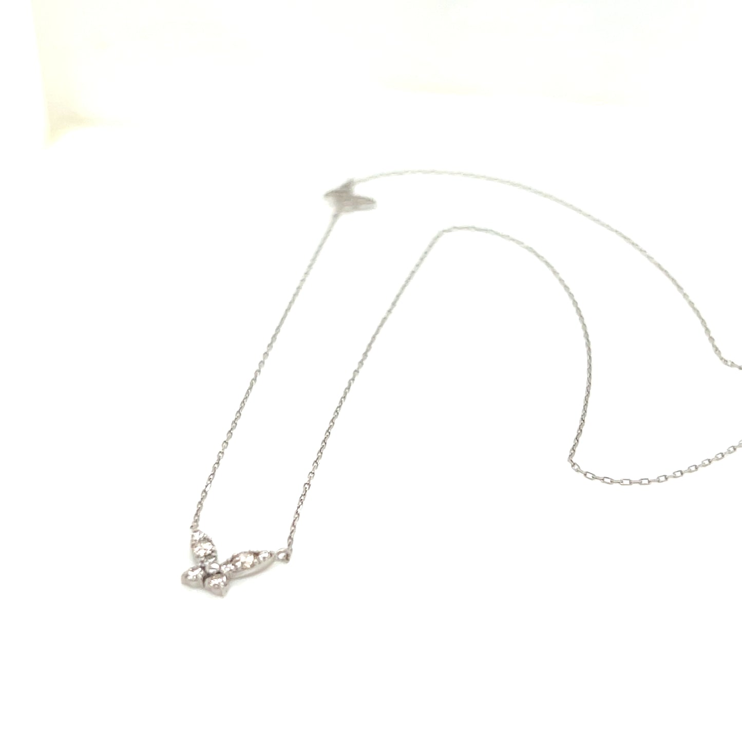 Dual Pointed Butterfly Necklace 0.15/0.05ct
