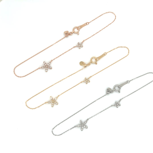 Duo Floral Bracelet 0.08/0.03ct