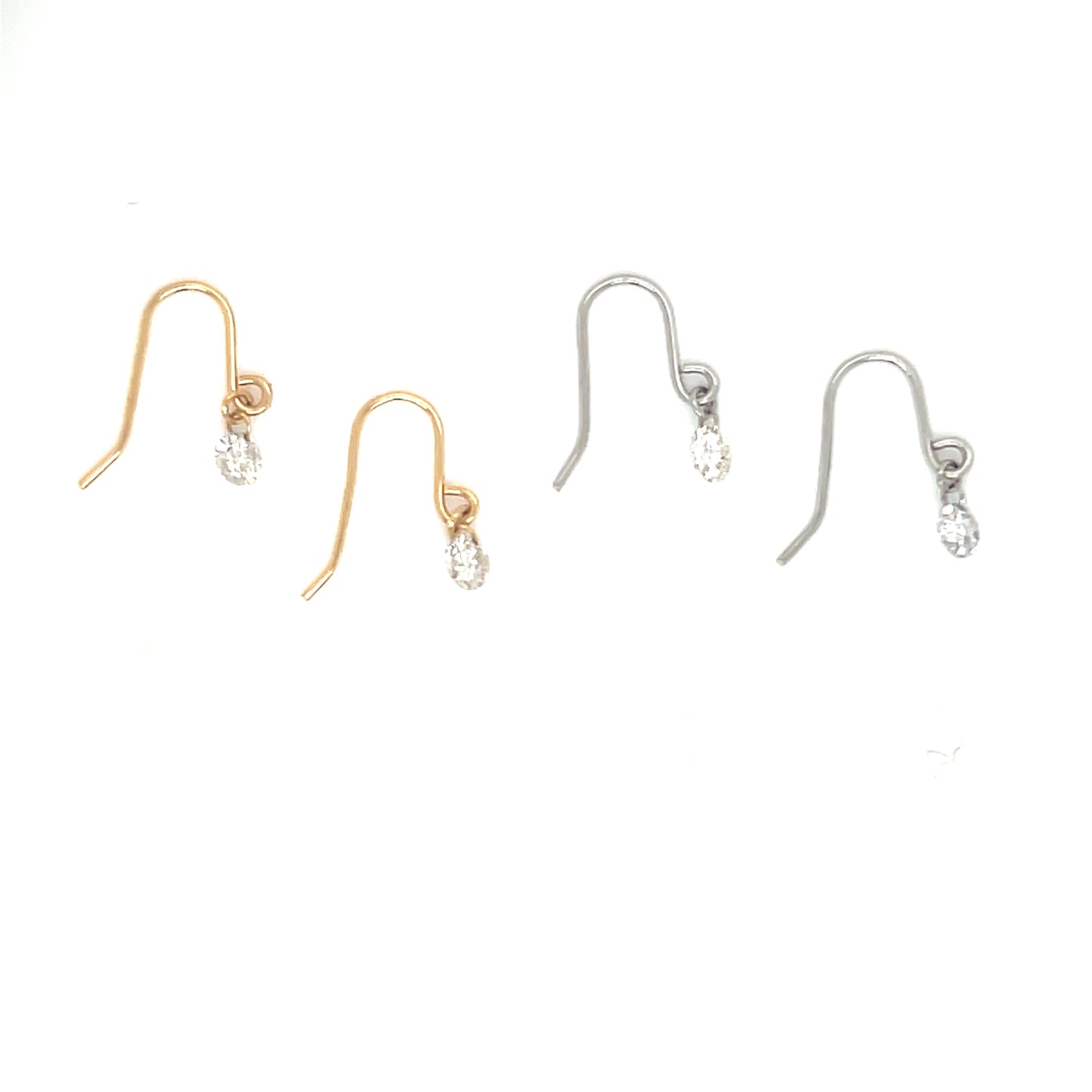 In stock only – No reorders: Drilled Natural Diamond Drop Earrings 0.2ct