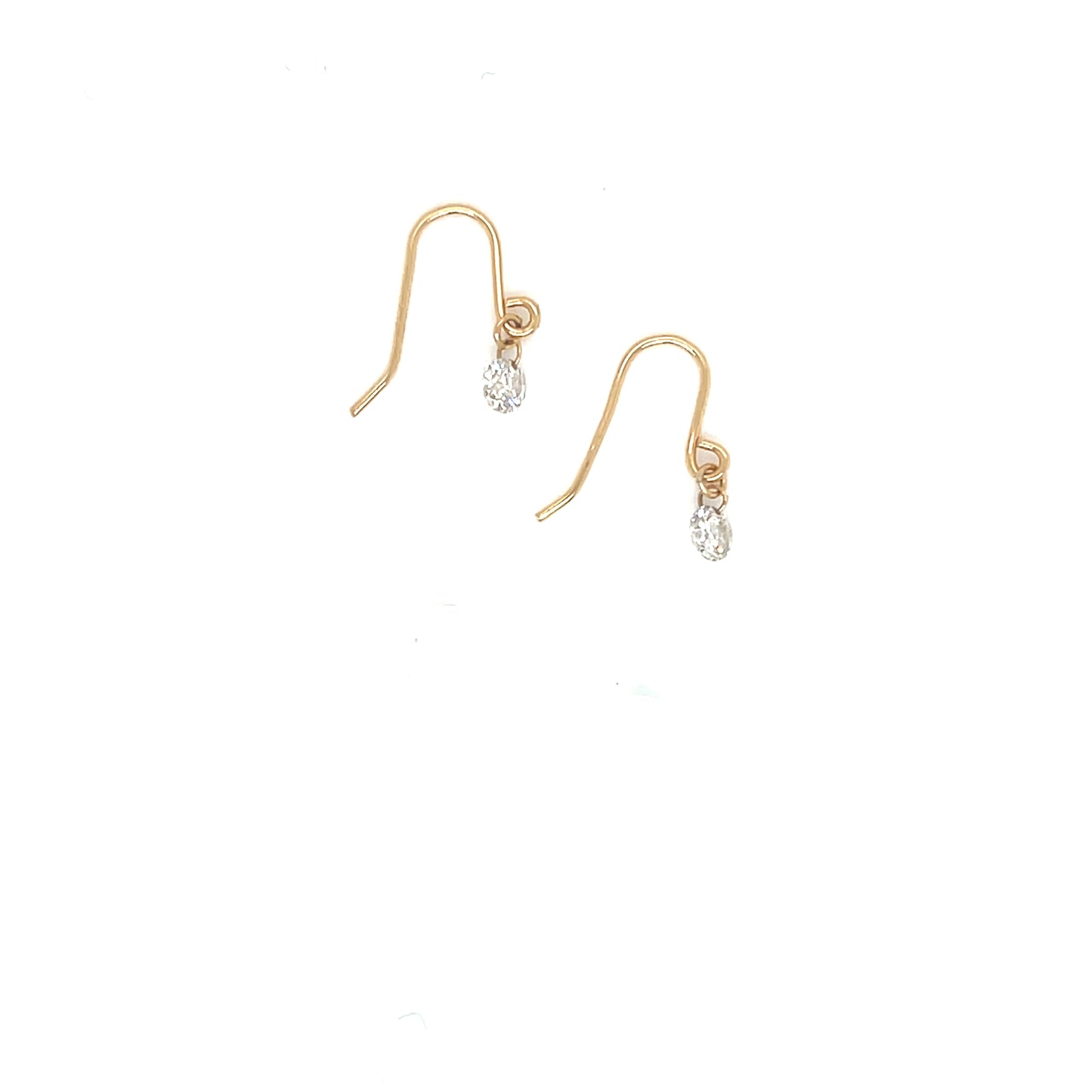 In stock only – No reorders: Drilled Natural Diamond Drop Earrings 0.2ct