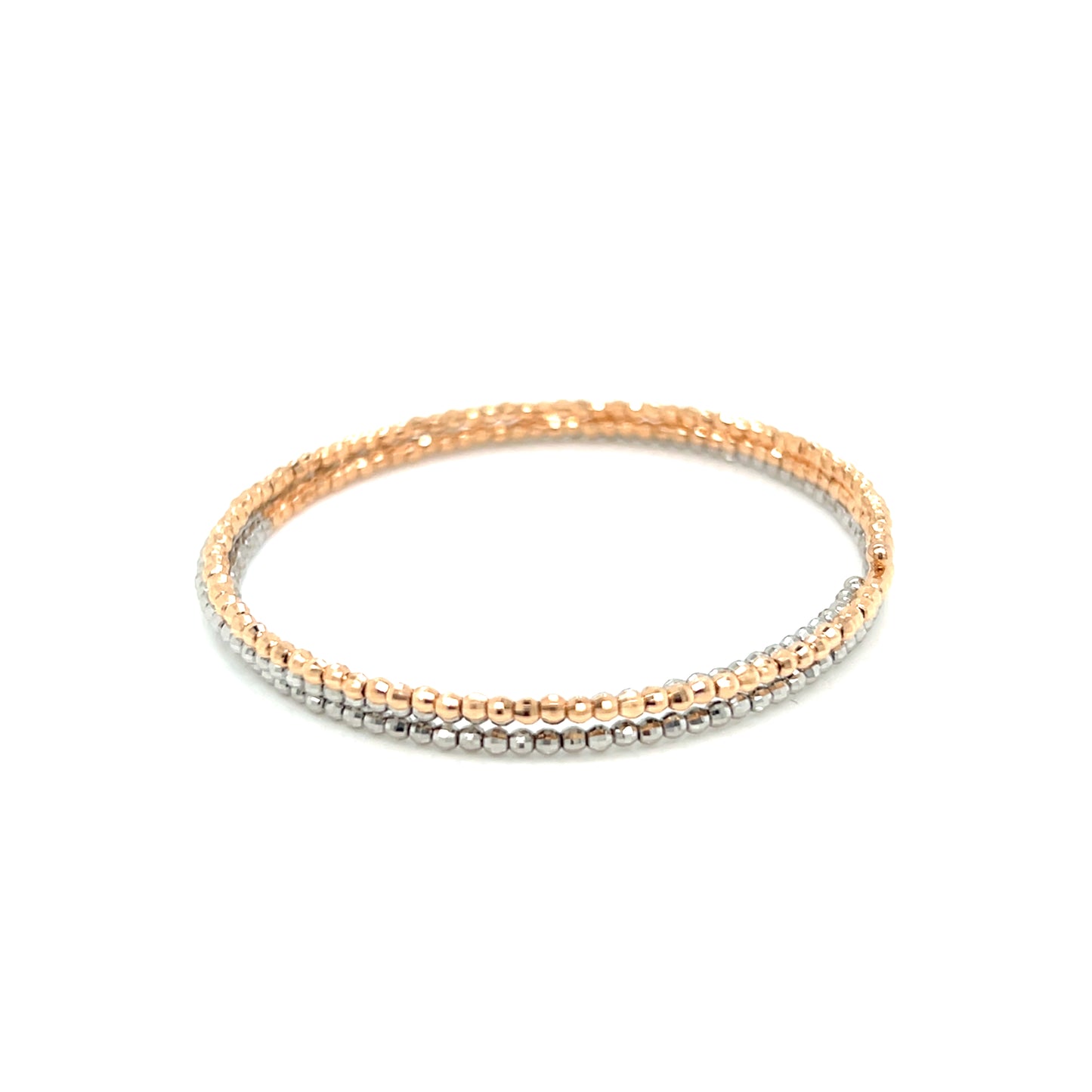 Gold Duo color Beads Wire Bangle PT/K18PG