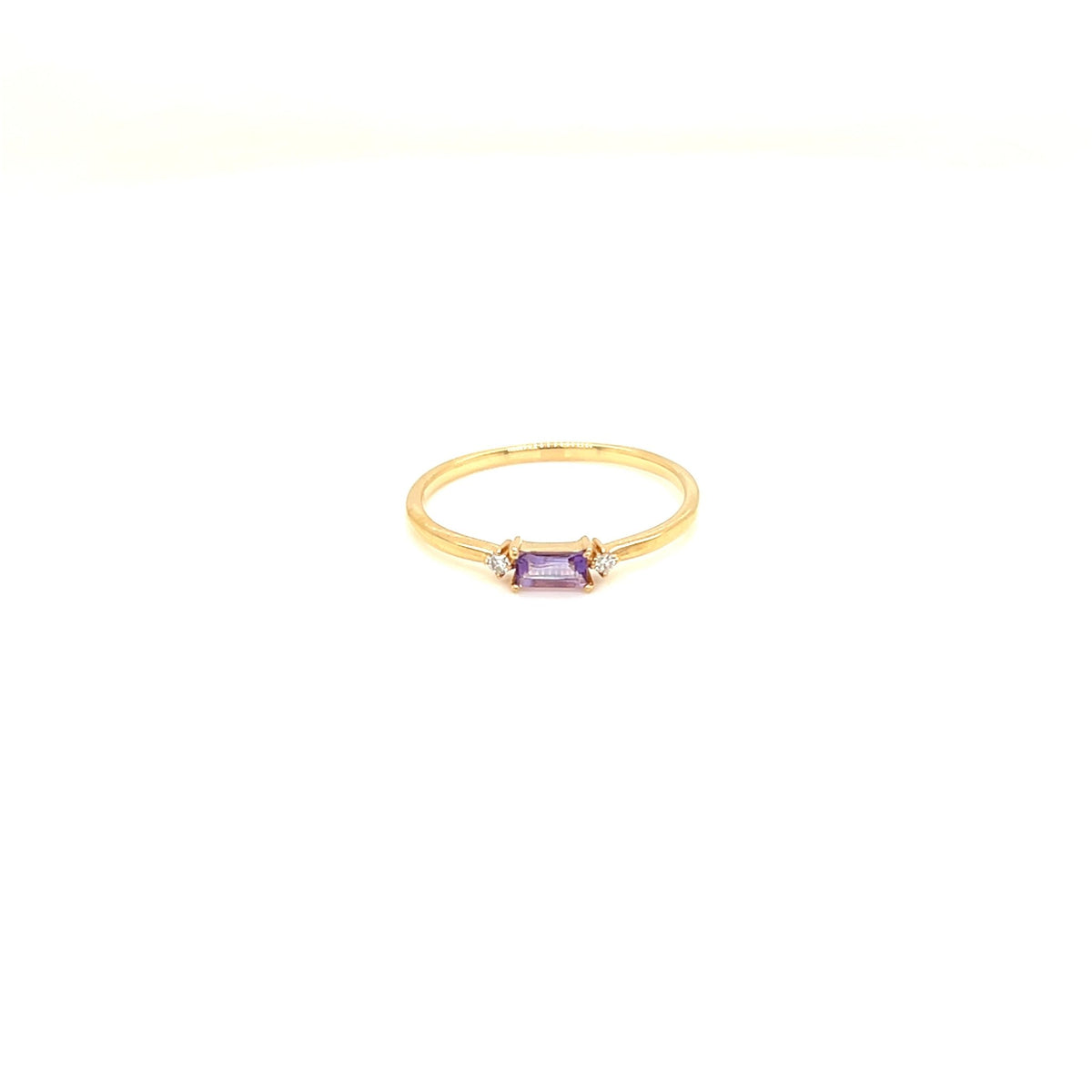 Amethyst Baguette with Dia Ring 0.02ct - JMW Jewelry Wholesale
