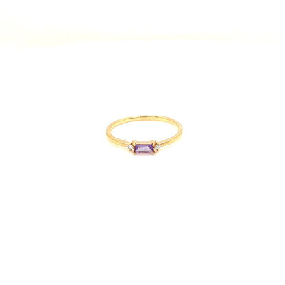 Amethyst Baguette with Dia Ring 0.02ct - JMW Jewelry Wholesale