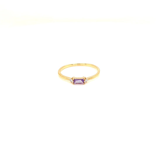 Amethyst Baguette with Dia Ring 0.02ct - JMW Jewelry Wholesale