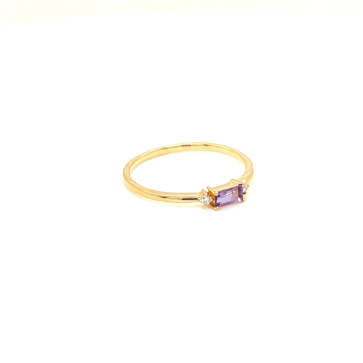 Amethyst Baguette with Dia Ring 0.02ct - JMW Jewelry Wholesale