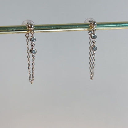 Bezel Chain Earrings 0.08ct - JMW Jewelry Wholesale