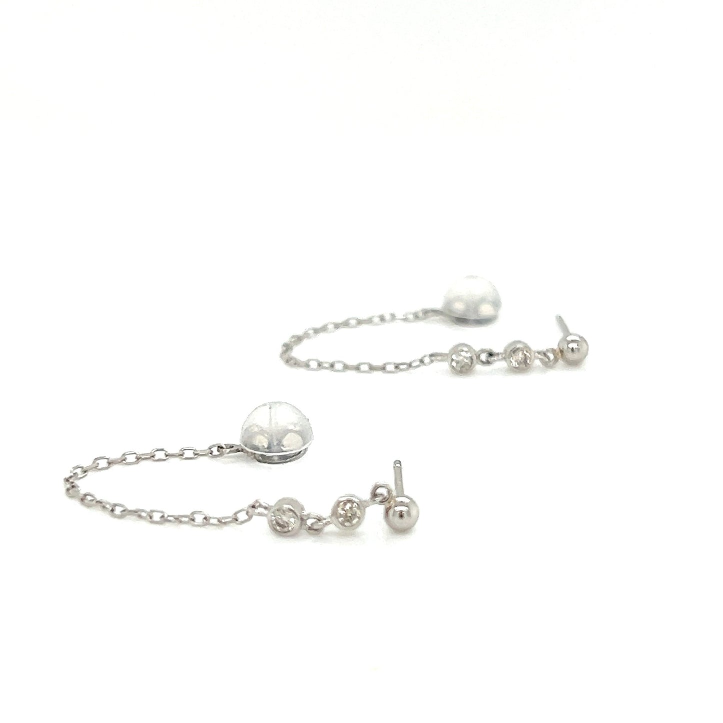 Bezel Chain Earrings 0.08ct - JMW Jewelry Wholesale