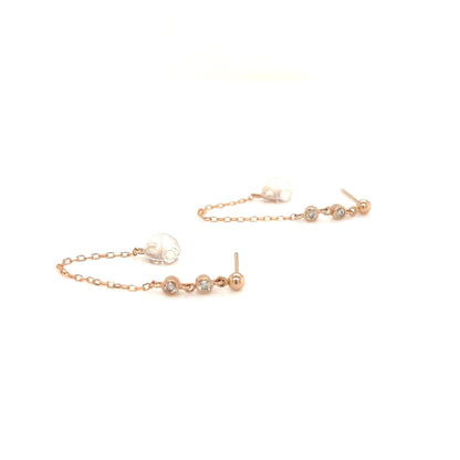 Bezel Chain Earrings 0.08ct - JMW Jewelry Wholesale