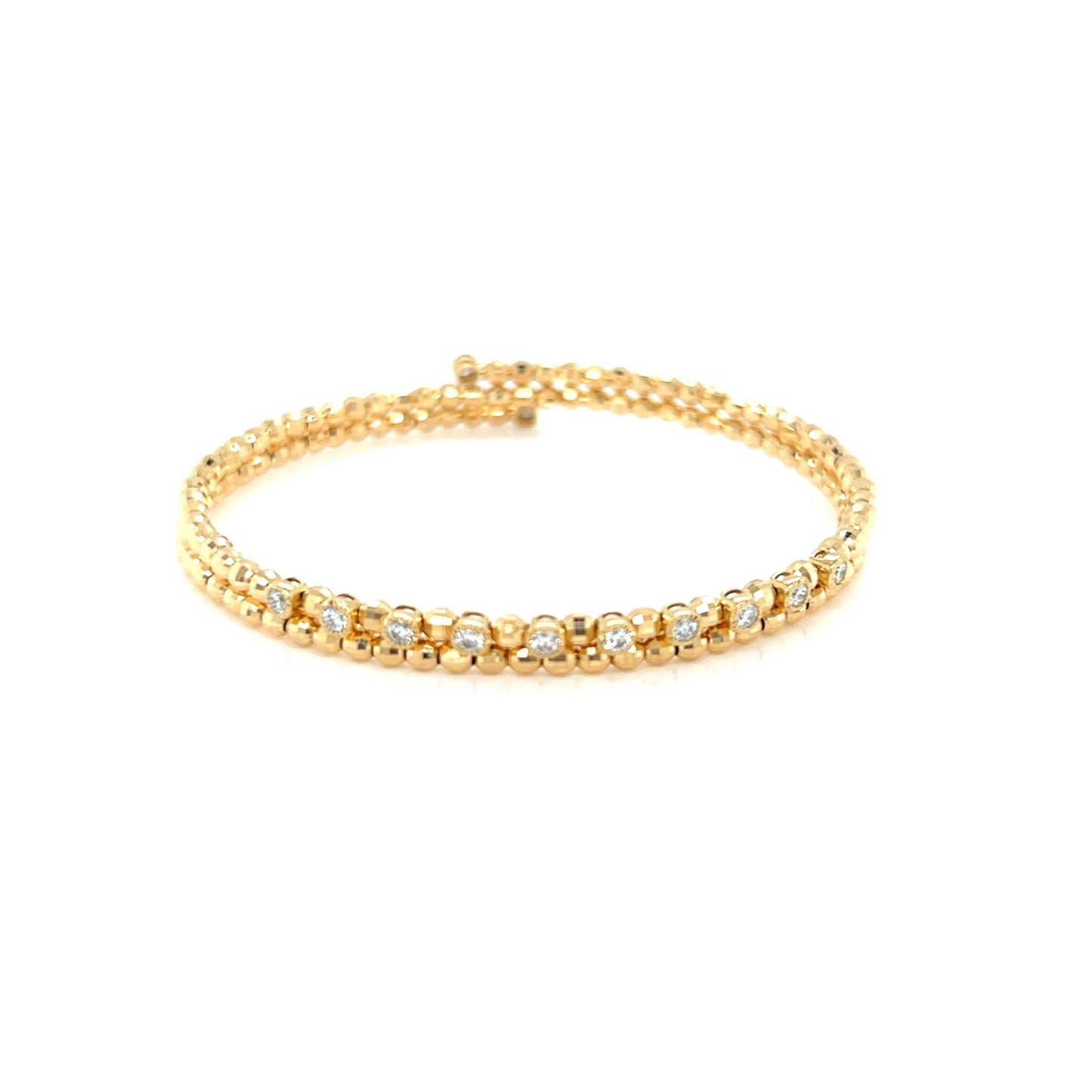 Bezel Diamond Flexi Bangle 0.4ct - JMW Jewelry Wholesale