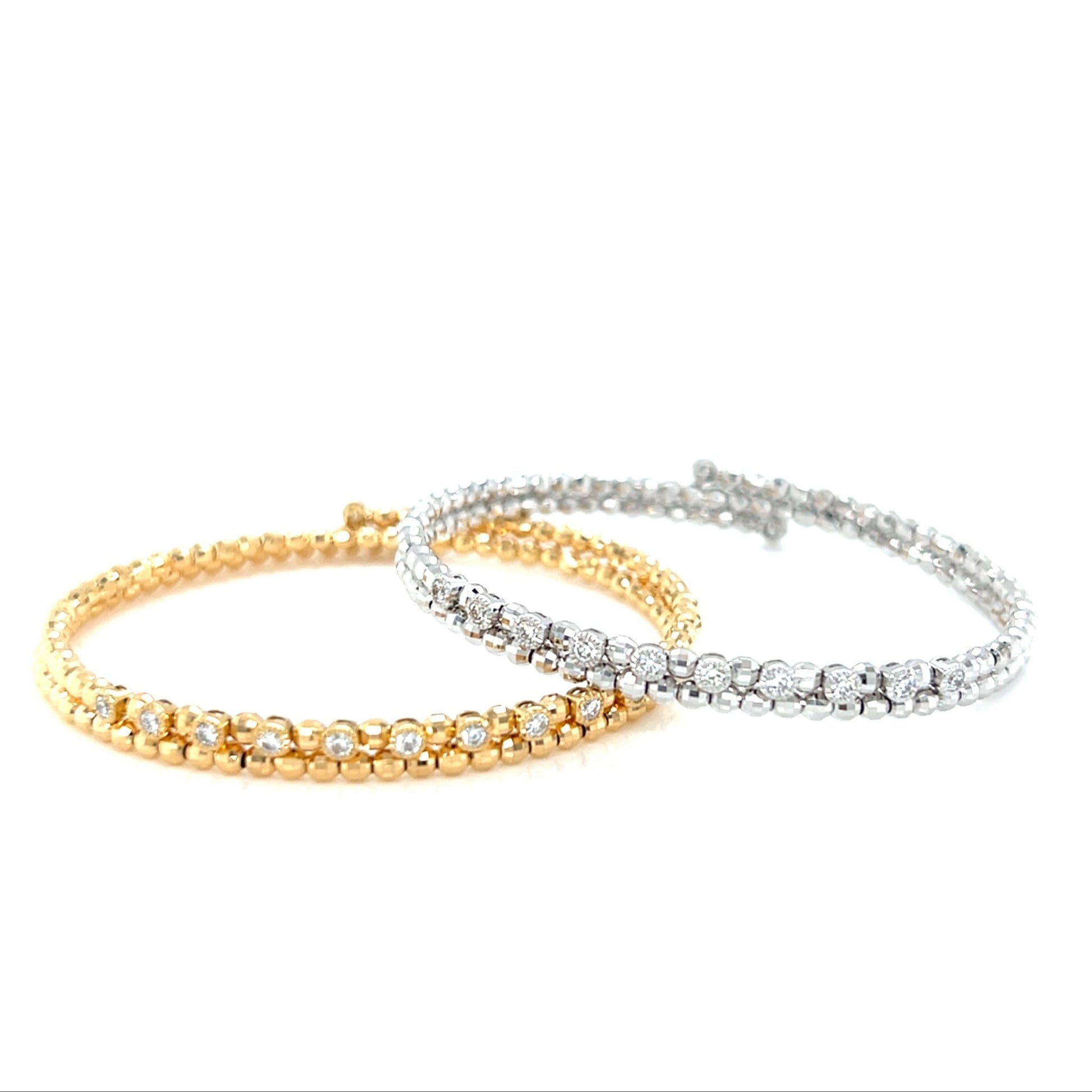 Bezel Diamond Flexi Bangle 0.4ct - JMW Jewelry Wholesale