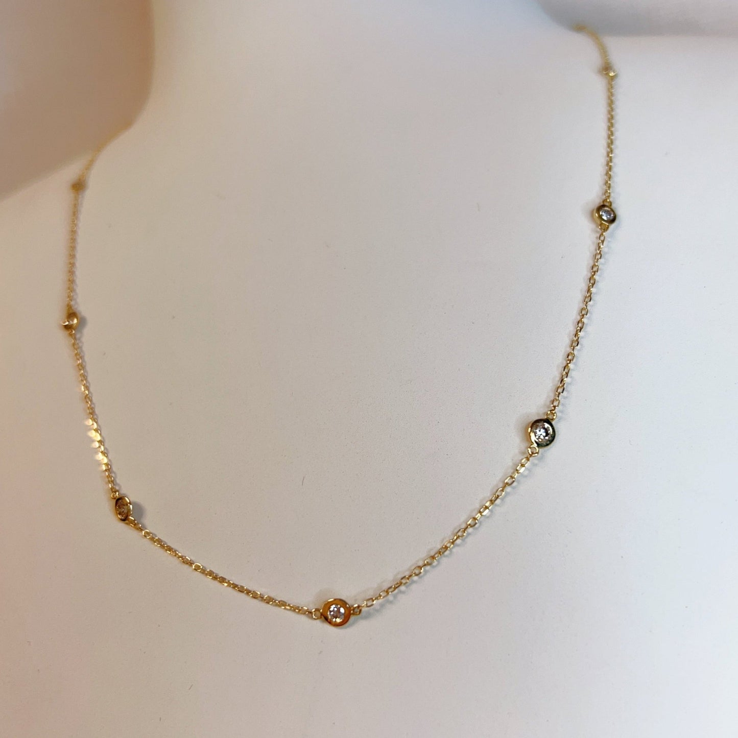 Bubble Station Necklace 0.5ct - JMW Jewelry Wholesale